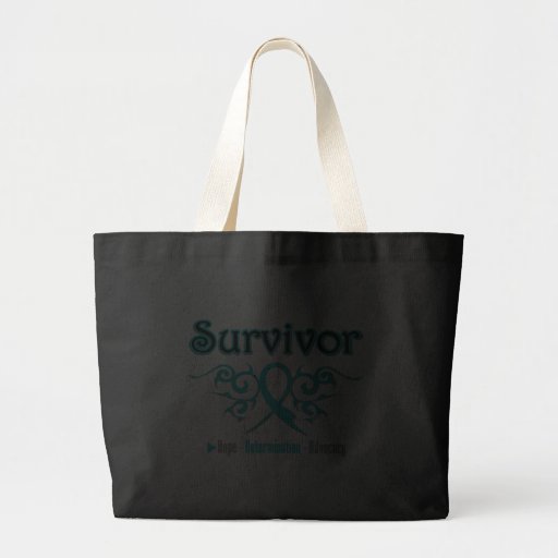 Ovarian Cancer Survivor Tribal Ribbon Tote Bag