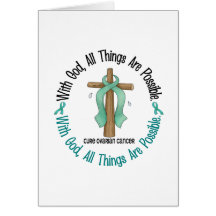Ovarian Cancer WITH GOD CROSS 1 Cards