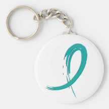 Ovarian Cancer's Teal Ribbon A4 Key Chain