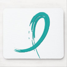 Ovarian Cancer's Teal Ribbon A4 Mouse Pad