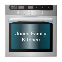 Oven graphic with personalised text ceramic tiles