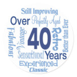 Over 40 Years 40th Birthday stickers