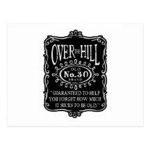 Over The Hill 30th Birthday Postcards