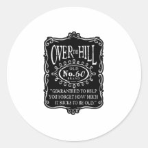 Over The Hill 60th Round Sticker