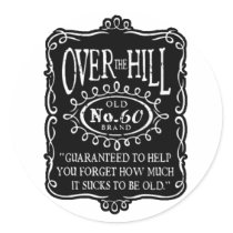 Over The Hill 60th Sticker