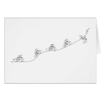 Over the Hill Bicyclist - Note Card - Wide