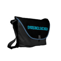 Overclocked blue messenger bag