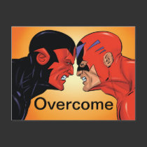 Overcome Cartoon Card postcards