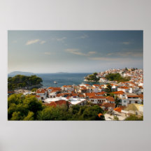 Overlooking Skiathos Town Poster