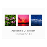 Oversize 3 photos or logo white grey modern chic business card