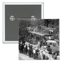 Overturned Street Car, 1910s Pinback Button