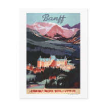 Overview of the Banff Springs Hotel Poster Postcard