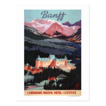 Overview of the Banff Springs Hotel Poster postcards