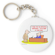 owe apology keychain