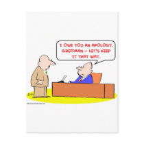 owe apology postcards