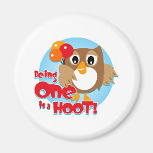 Owl 1st Birthday Magnets