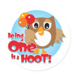 Owl 1st Birthday stickers