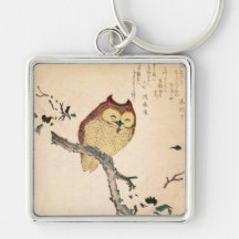 Owl and magnolia – Kobushi ni mimizuku Key Chain