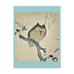 Owl and magnolia Ukiyoe postcards