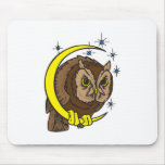 Owl and Moon Tattoo Design Mouse Mats