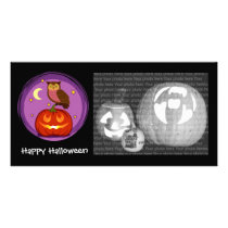 Owl and pumpkin photo cards