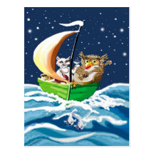 owl and the pussycat postcards