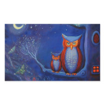 Owl Art Sticker "The Forest At Night"