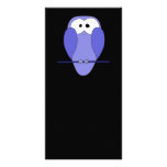 Owl at Night. Blue, black and white. Custom photo cards