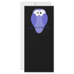 Owl at Night. Blue, black and white. Custom rack cards