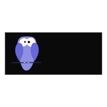 Owl at Night. Blue, black. Invitations