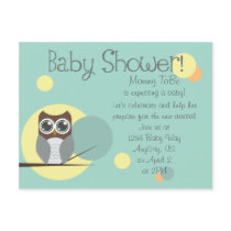 Owl Baby Shower - Boy Postcard Invitations