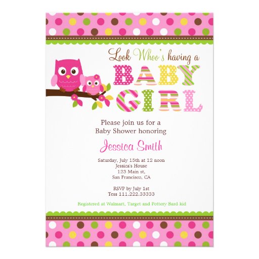 Owl Baby Shower Invitation | Zazzle.co.uk