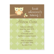 Owl Birthday Party Invitation Post Card