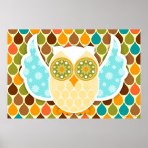 Owl Boheme White Owl Art Poster
