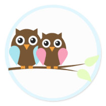 Owl couple on a branch