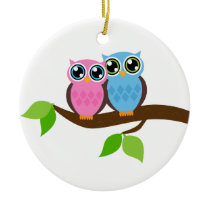 Owl Couple Christmas Ornament