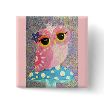 Owl Fairy Princess Button