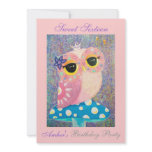 Owl Fairy Princess Sweet Sixteen Birthday Party invitations