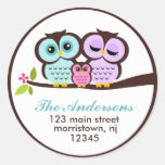 Owl Family Address Labels Sticker