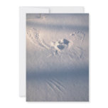 Owl feather imprint in the snow personalized invites