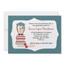Owl Graduate Graduation Party Invitation