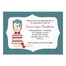 Owl Graduate Graduation Party Invitation