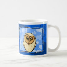 owl in blue mug