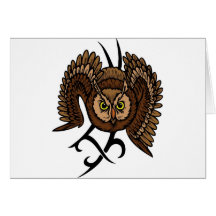 Owl in Flight Greeting Cards