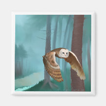 Owl in Flight Refrigerator Magnets