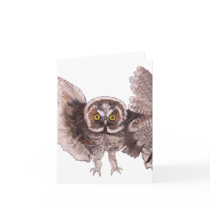 "Owl In Flight" Vertical Notecard