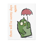 owl in the rain - write your own text post cards