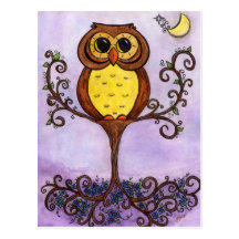 Owl in Tree Postcard