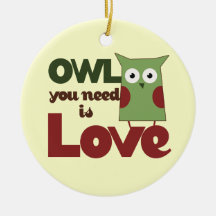 Owl Love Christmas Tree Ornament