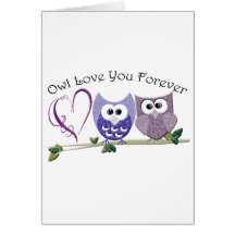 Owl Love You Forever, Cute Owls and Heart design Cards